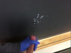 Masturbate my big hard pulsating dick in college classroom and deep-throat cumshot on chalk board
